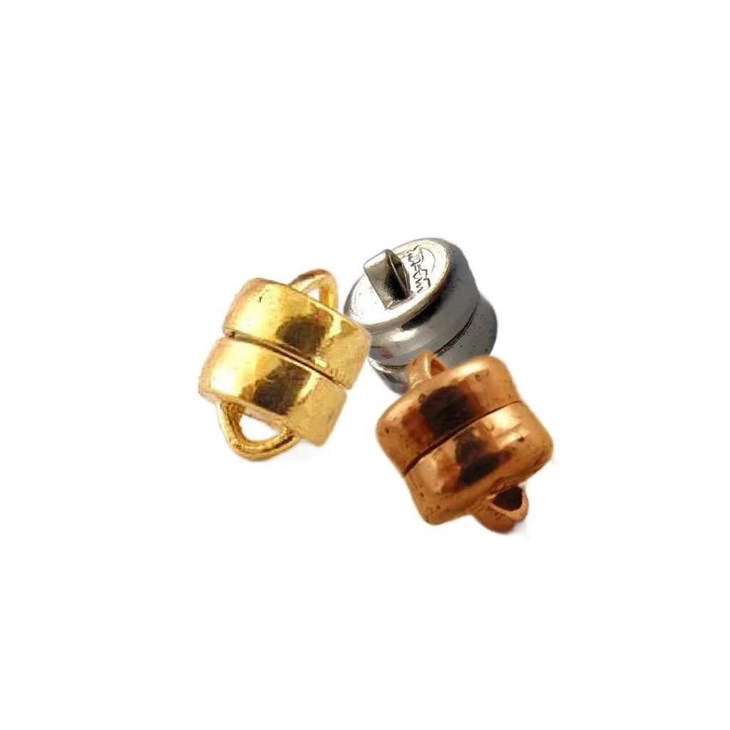 1 Magnetic Clasp - Silver, Gold, Copper, Brass - Super Strong, No Glue, Made in the USA - These Are The Best - 8mm X 7mm