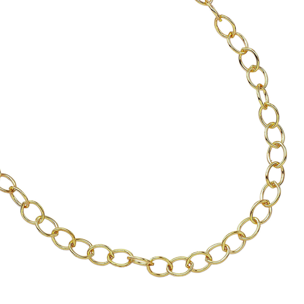 Solid Brass 6mm Links - Oval Cable Chain - By the Foot or Finished with a Gold Plate Lobster Clasp - Made in the USA