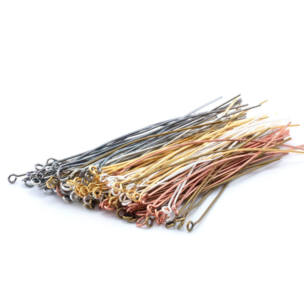 Grab Bag -Beads & Mixed Metals Ball Head Pins, Eye Pins, and Flat Head Pins