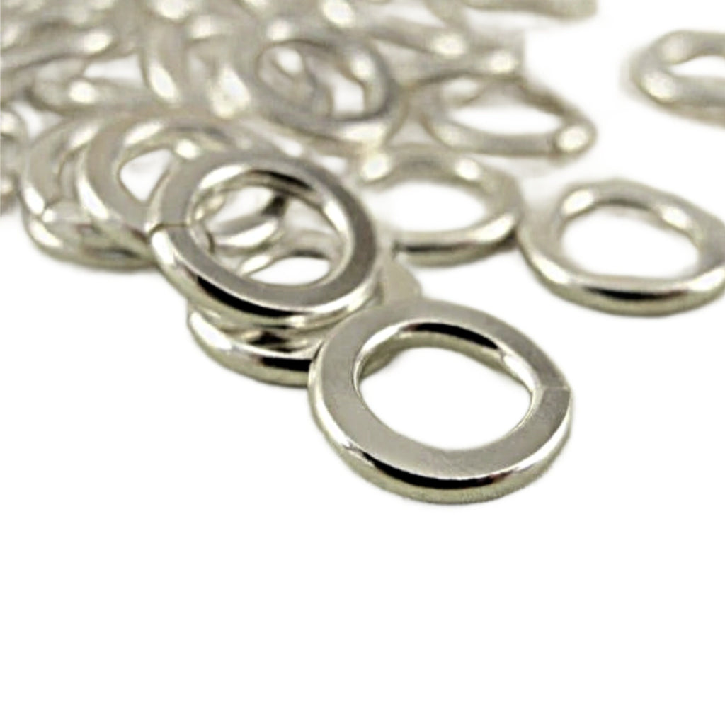 Hammered Argentium Sterling Silver Jump Rings Quantity 10 - Tarnish Resistant Custom Hammered