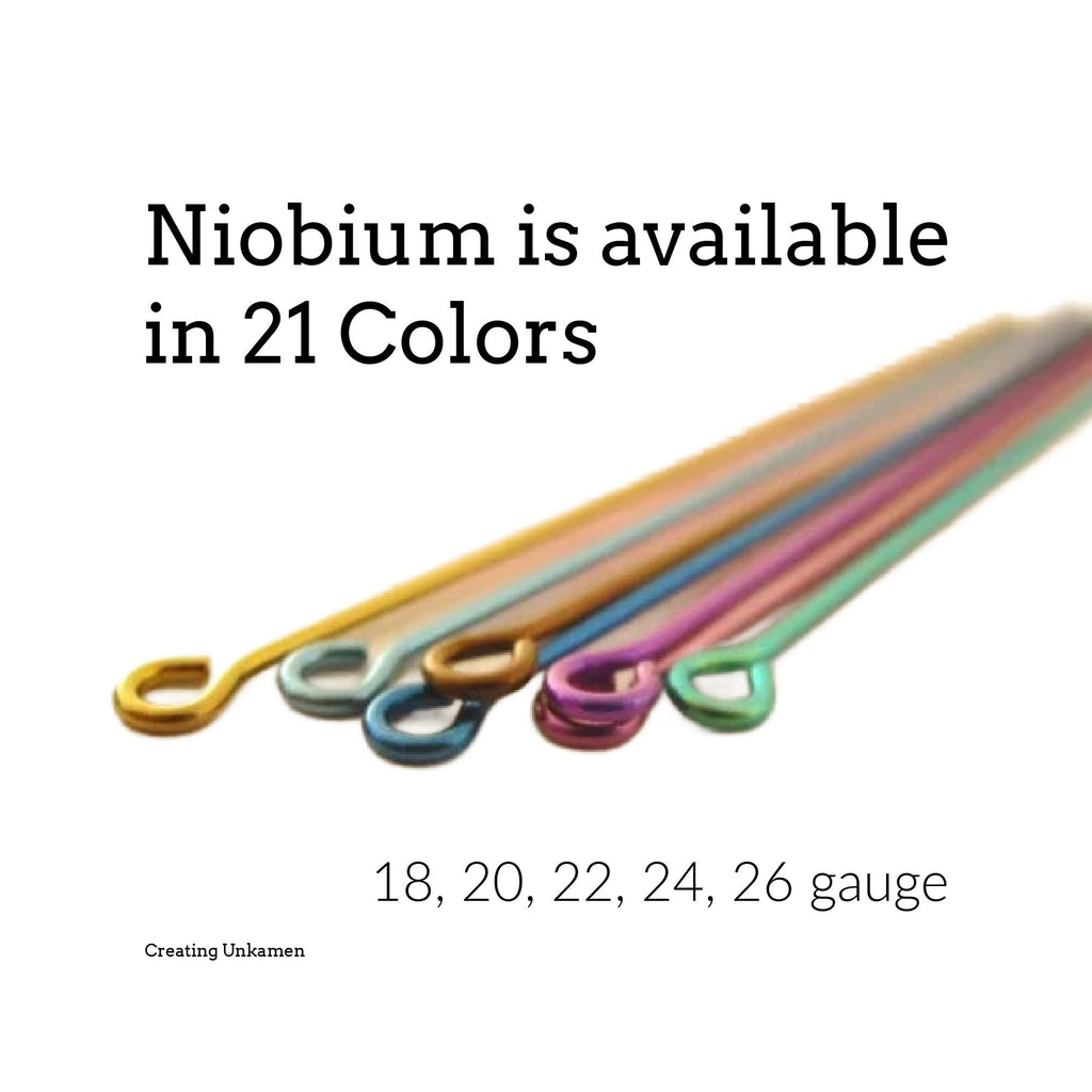 Eye Pins 10 Nickel Free Stainless Steel or Niobium 100% Hypoallergenic Handmade in 18, 20, 22, 24, 26 gauge and 1, 2, 3, 4 inches