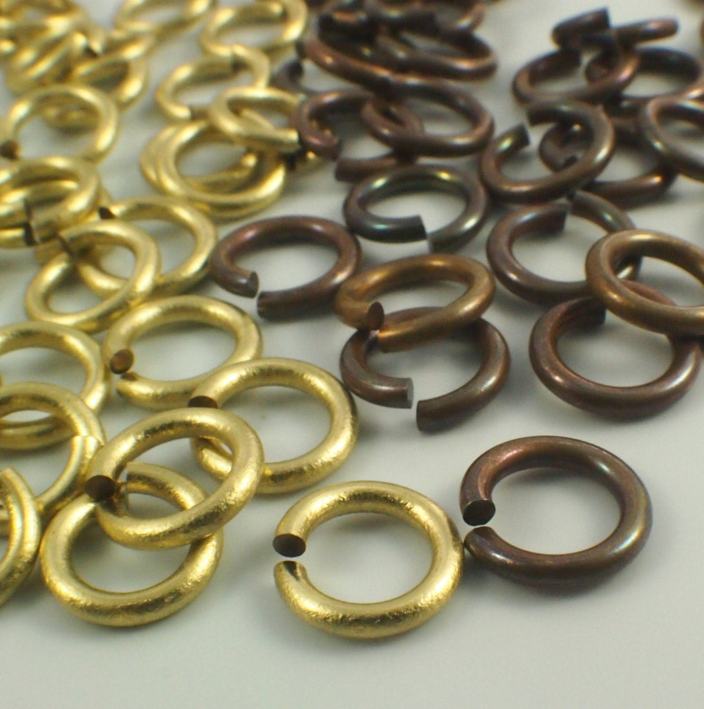 Jump Rings 100 Handmade Non Tarnish Brass 14, 16, 18, 20, 22, 24 gauge
