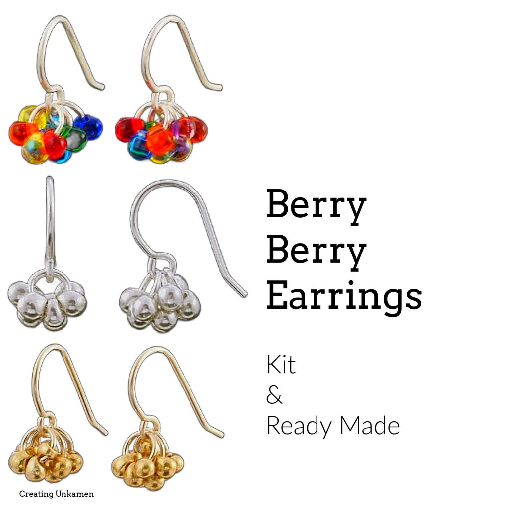 Sterling Silver Berry Berry Earrings - Ready Made or Kit - You Pick Bead Color - Super Fast and Easy
