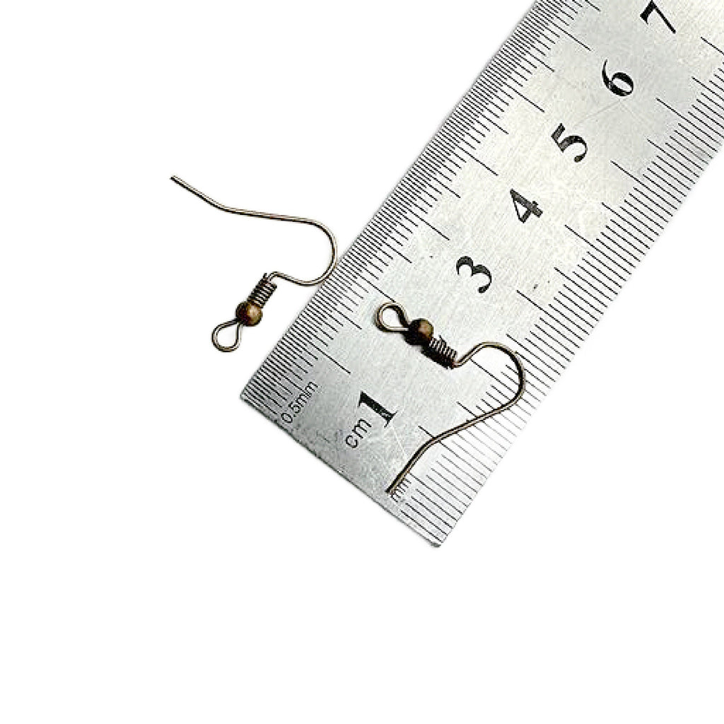 20 pairs - Basic Bead and Coil Ear Wires in Stainless Steel, Silver Plate, Gold Plate, Copper - 100% Guarantee