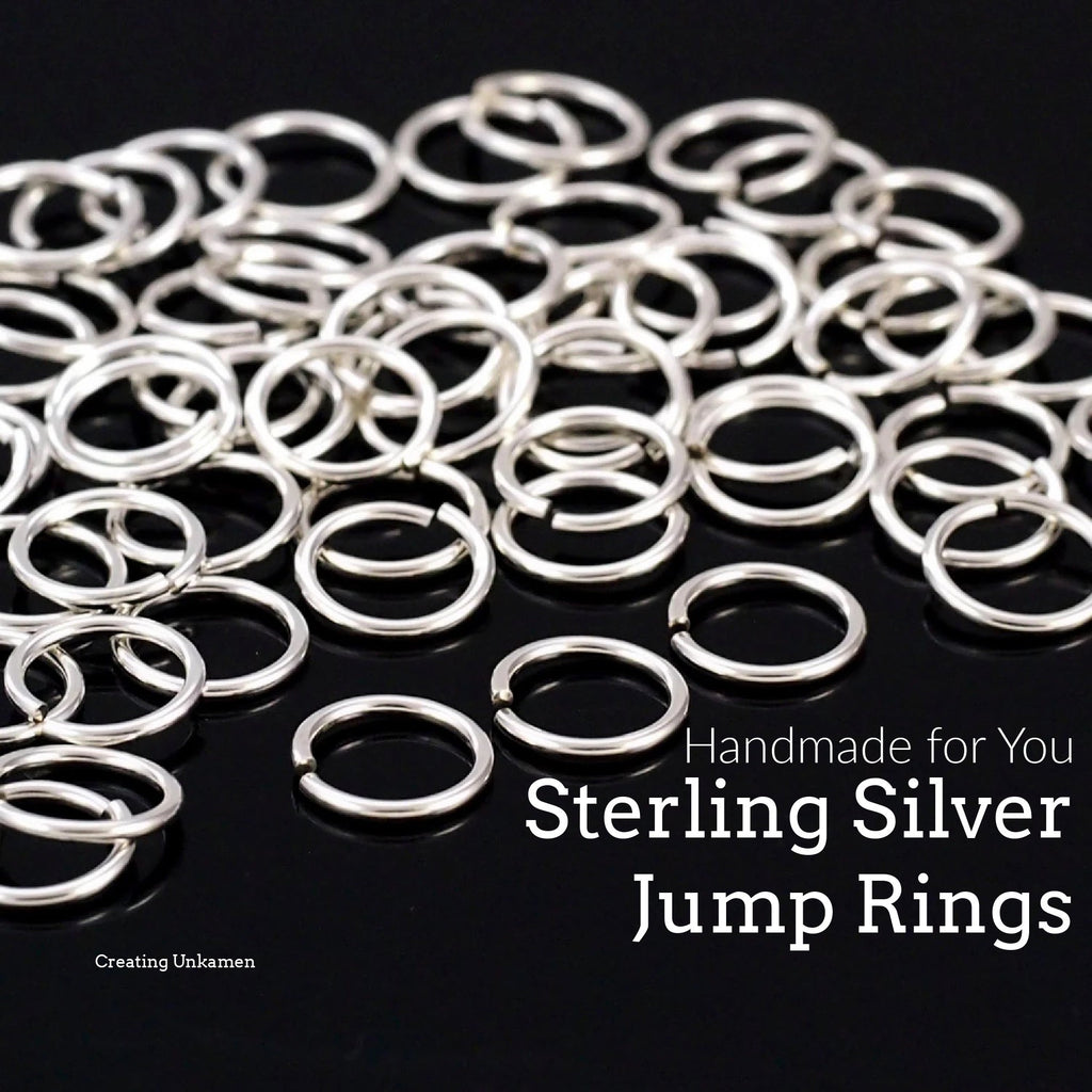Jump Rings 50 Custom Handmade Sterling Silver - You Pick 12, 14, 16, 18, 20, 22, 24 26 Gauge and Diameter