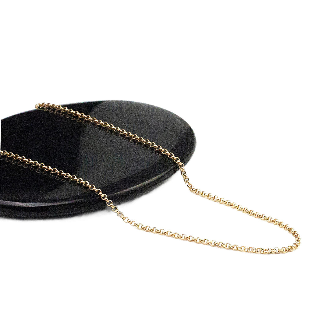 14kt Solid Gold Rolo Chain 1.5mm Custom Finished Lengths or By The Foot - Made in the USA