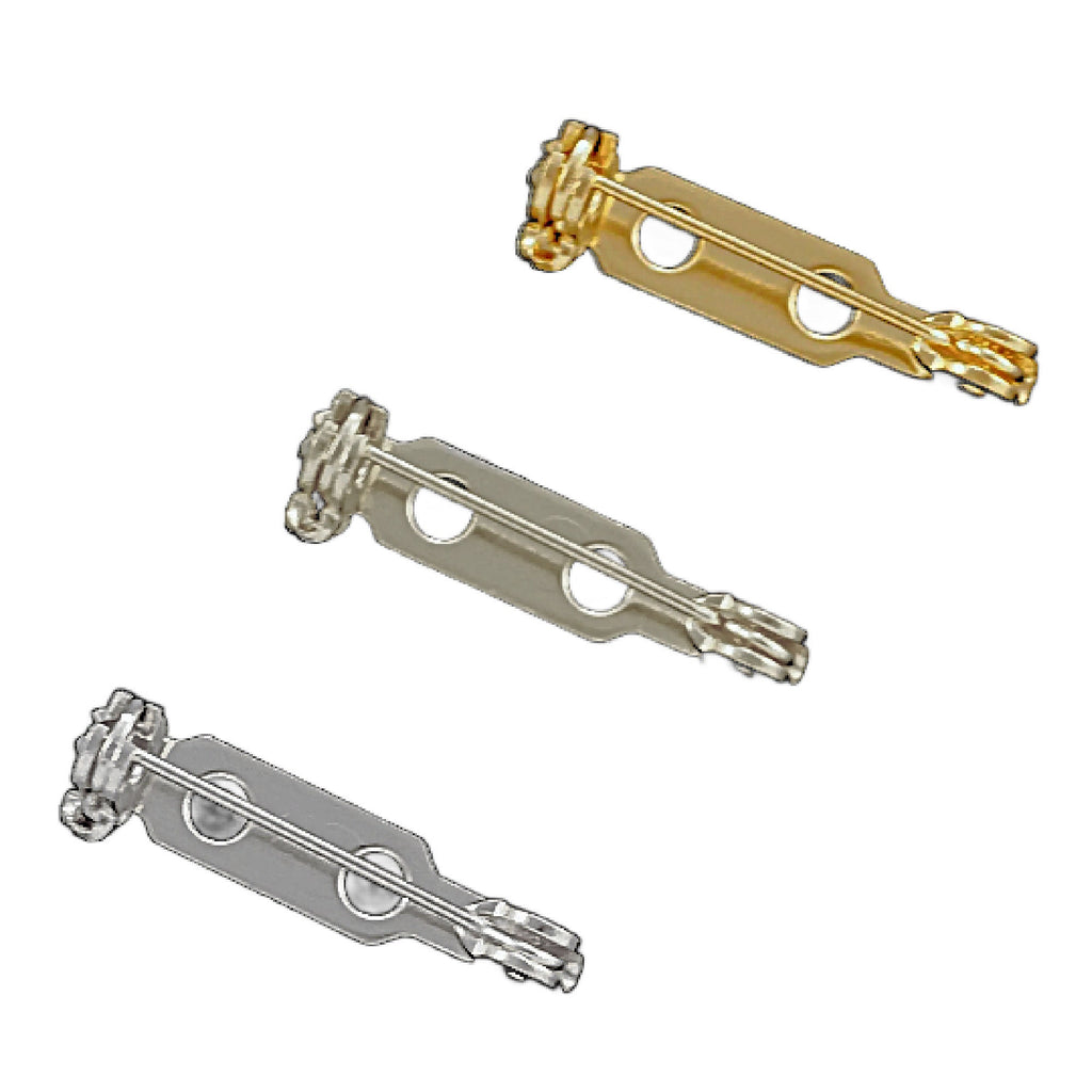 Pin Backs 10 - Gold or Silver Plated 4 Sizes - Best Commercially Made - Locking Bar