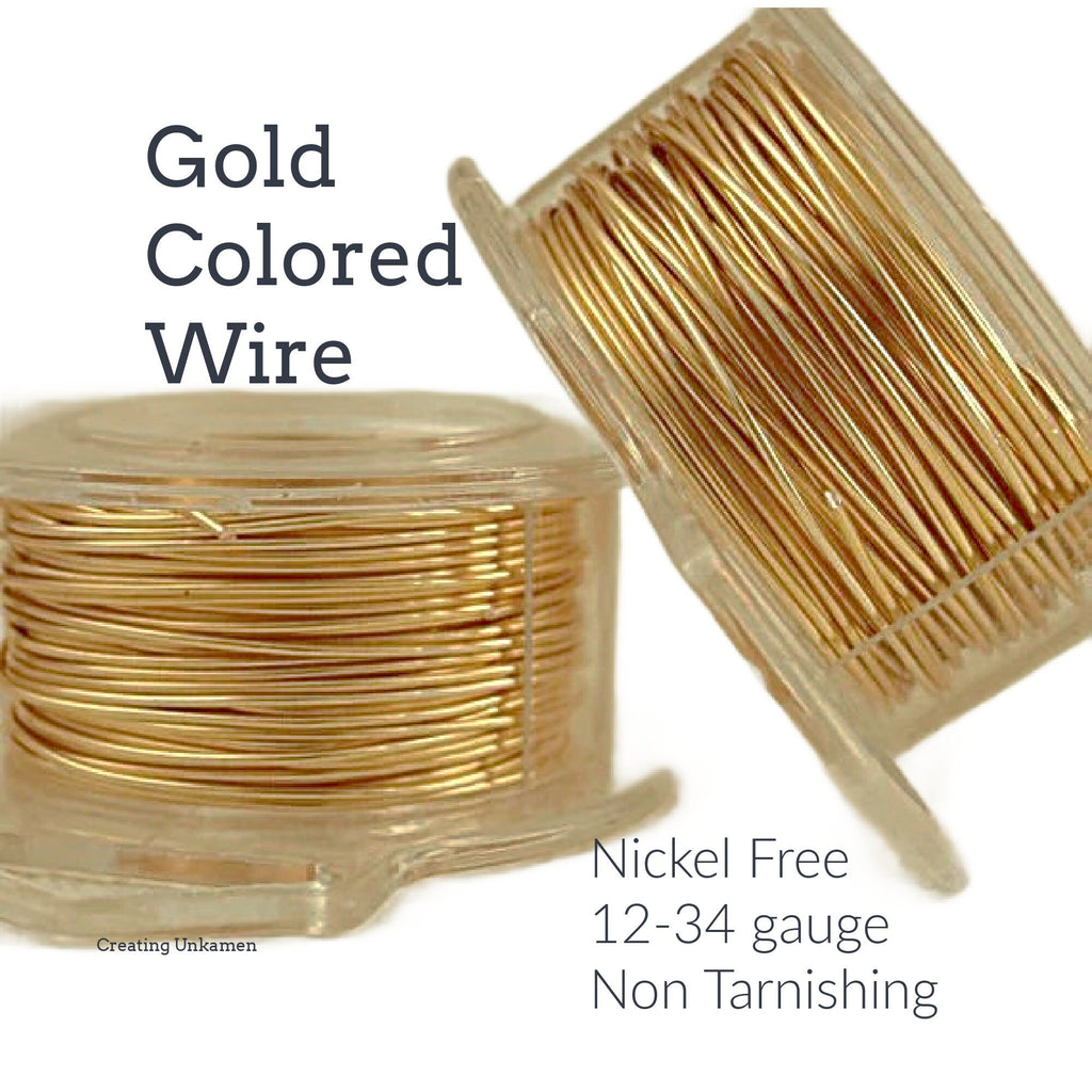 Gold Colored Wire - Non Tarnish - You Pick Feet and Gauge 12, 14, 16, 18, 20, 21, 22, 24, 26, 28, 30, 32 or 34 - 100% Guarantee