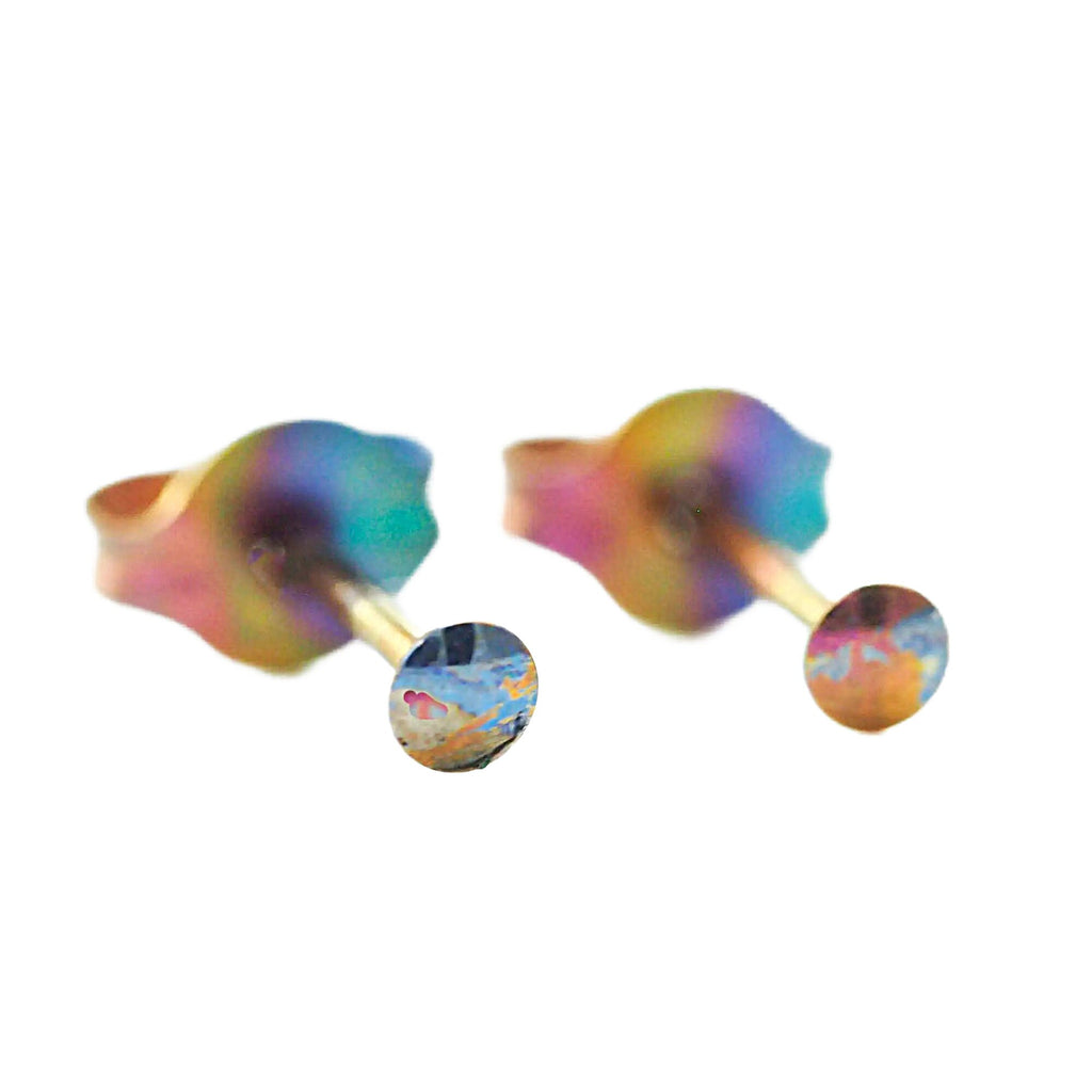 1 pair i-Dot 2mm Niobium Post Earrings in 21 Mix and Match Colors