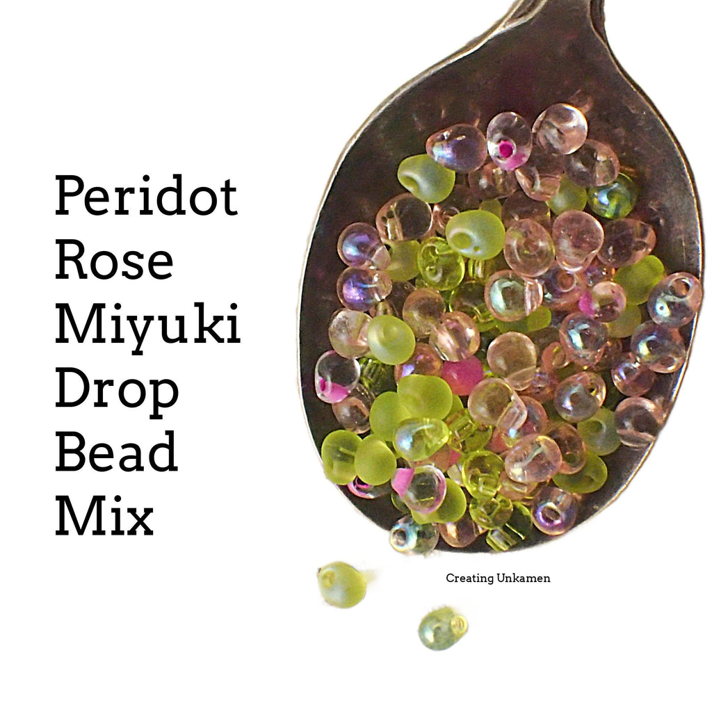 Peridot Rose Miyuki Drop Glass Beads Mix - Perfect for Shaggy Earrings, Rings, Necklaces - Custom Sampler of Colors