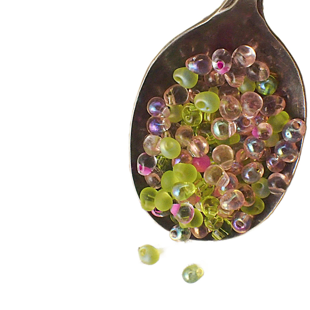 Peridot Rose Miyuki Drop Glass Beads Mix - Perfect for Shaggy Earrings, Rings, Necklaces - Custom Sampler of Colors