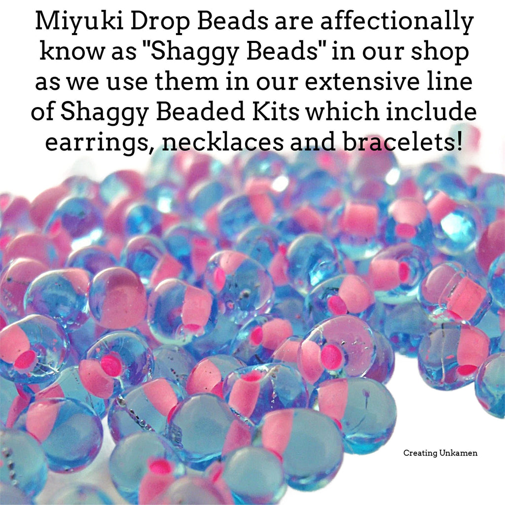 Hot Pink Lined Aqua Miyuki Drop Beads