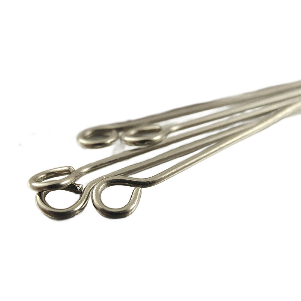 10 Nickel Free Stainless Steel or Niobium Eye Pins - Hypoallergenic Handmade in 18, 20, 22, 24, 26, 28 gauge and 1, 2, 3, 4, inches