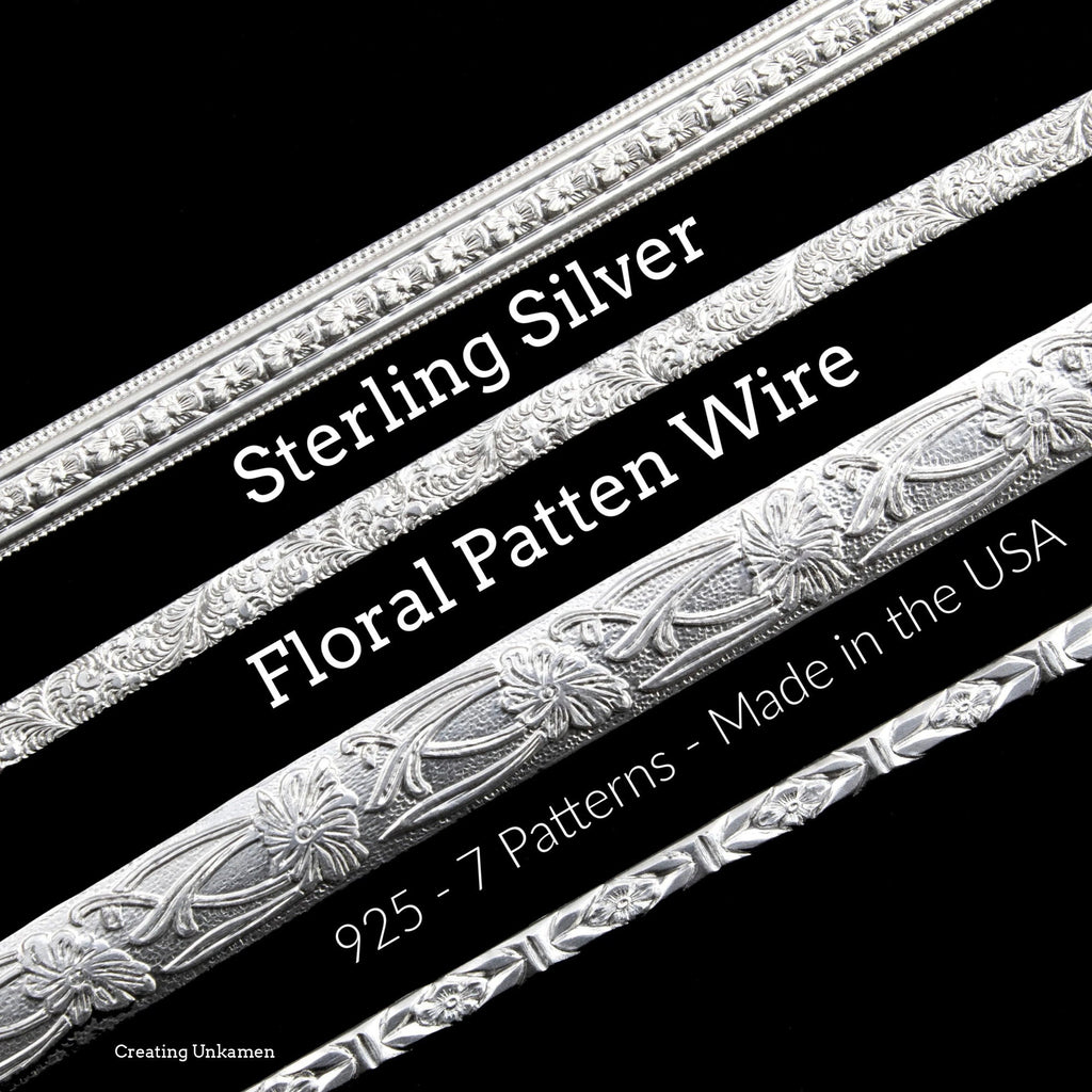 Sterling Silver Floral Pattern Flat Wire - By the Inch