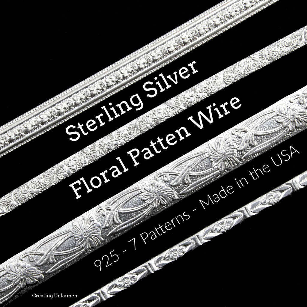 Sterling Silver Floral Pattern Flat Wire - By the Inch