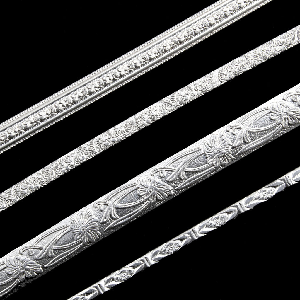 Sterling Silver Floral Pattern Flat Wire - By the Inch
