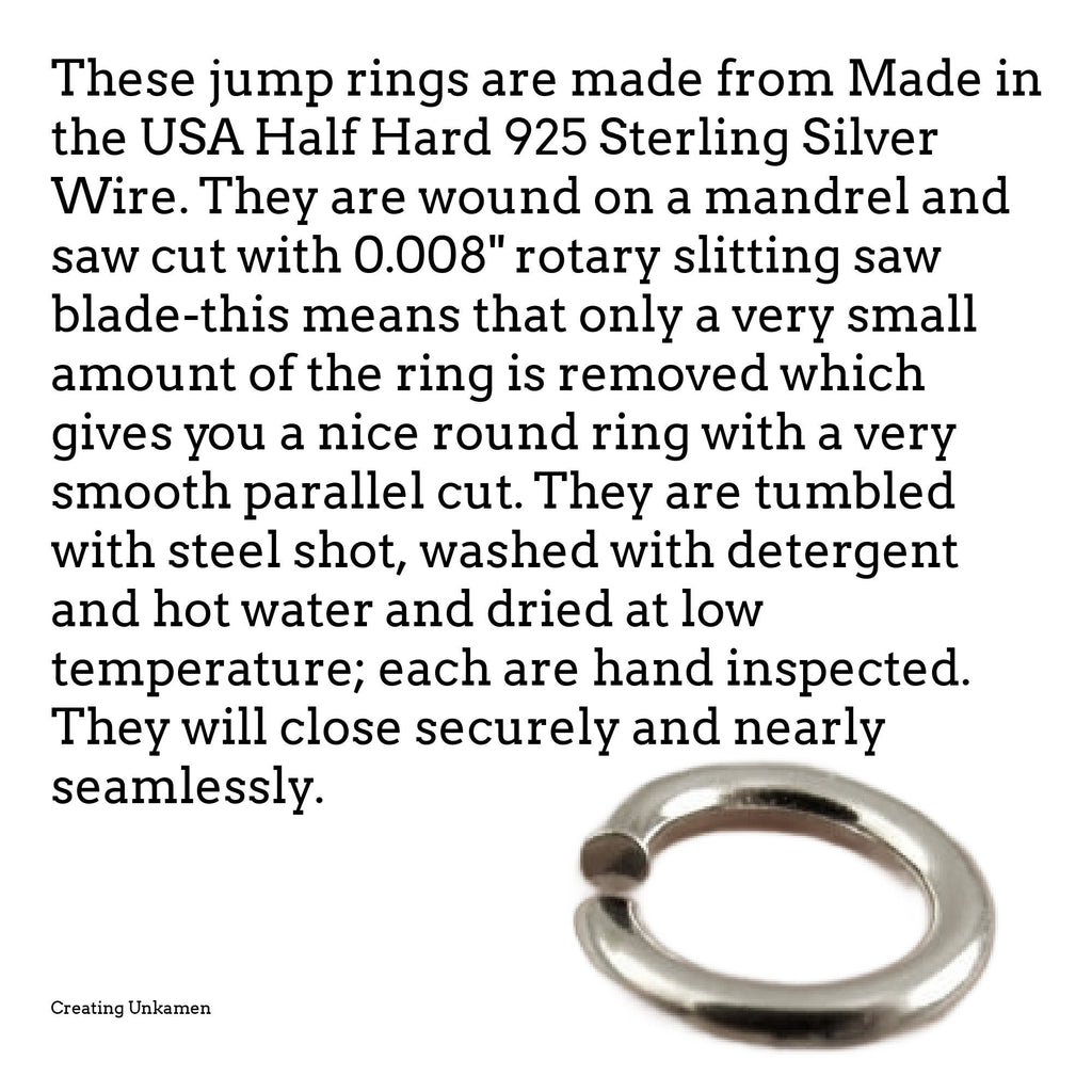 Jump Rings 50 Custom Handmade Sterling Silver - You Pick 12, 14, 16, 18, 20, 22, 24 26 Gauge and Diameter