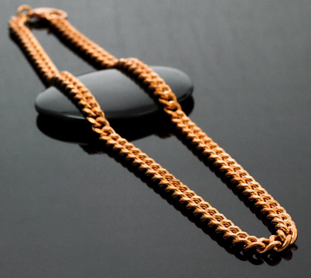 Solid Copper Diamond Cut Curb Chain 6.8mm Made in the USA - Any Length Finished or by the Foot and Bulk