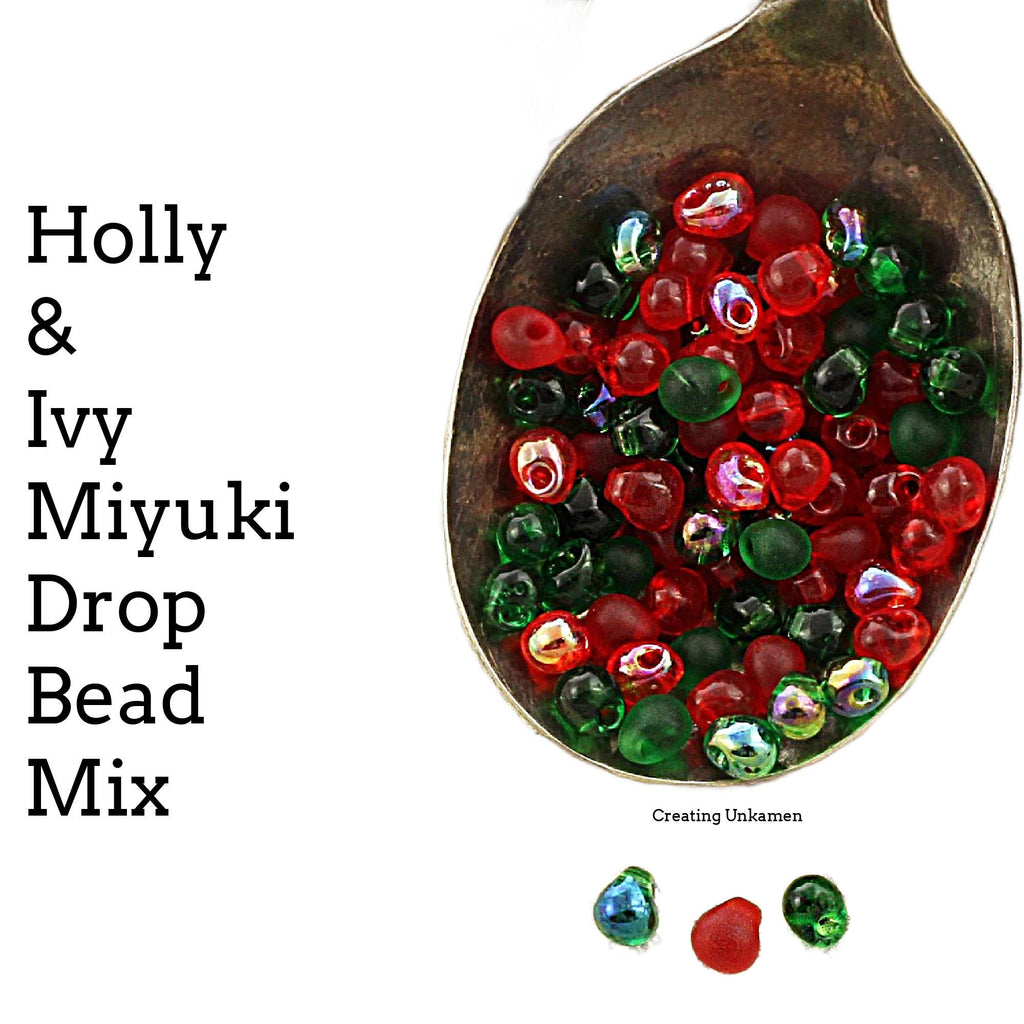 Holly and Ivy Drop Miyuki Bead Mix - Warm and Spicy Holiday - 12, 24 or 48 grams