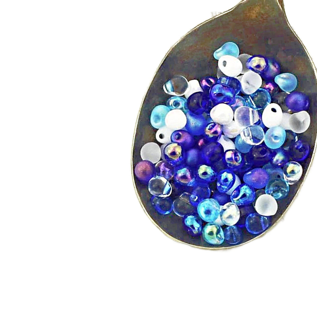 Miyuki Caribbean Drop Bead Mix - Blues, Whites, and Clears - 100% Guarantee