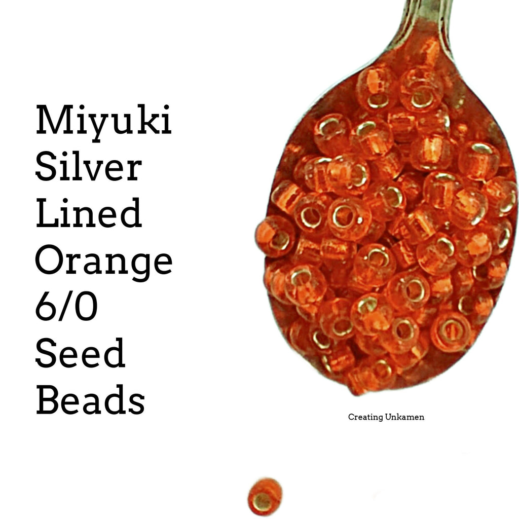 Silverlined Orange Miyuki 6/0 Glass Seed Beads - 100% Guarantee