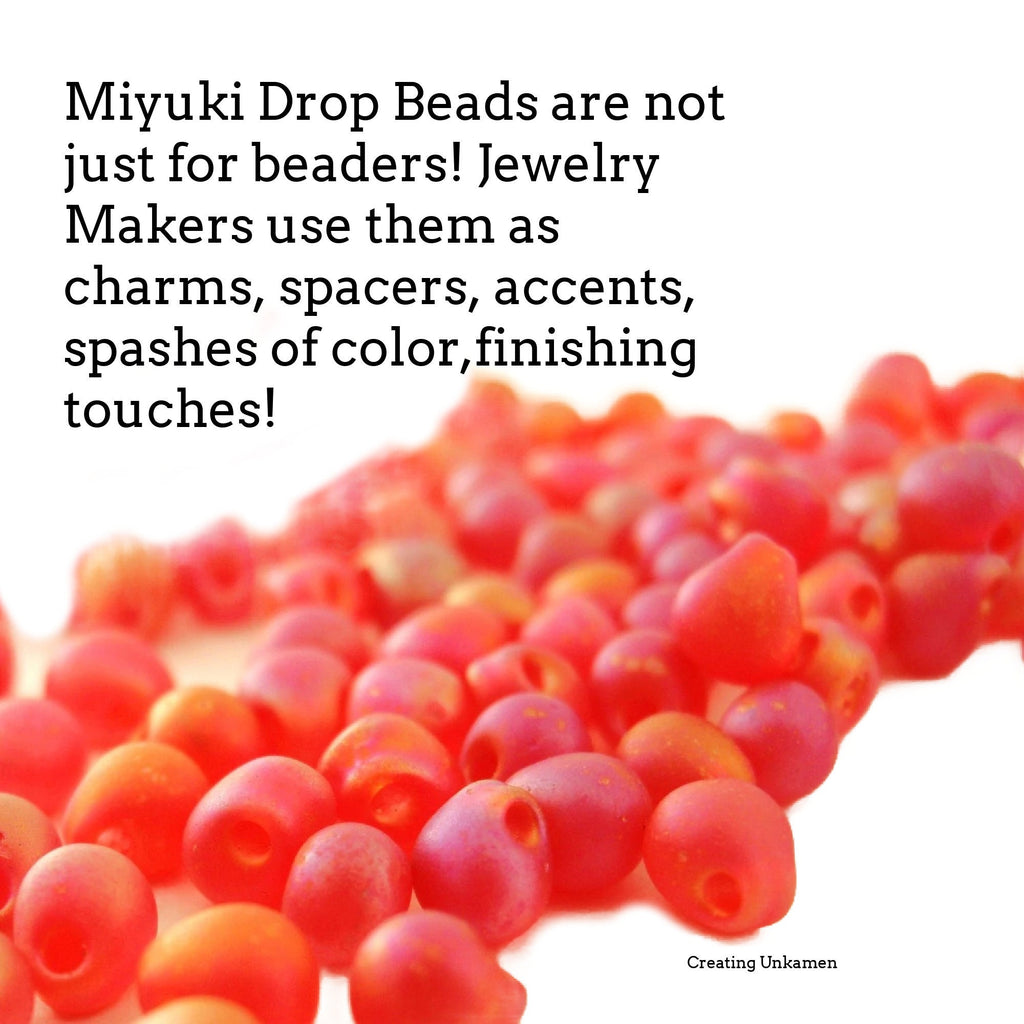 Miyuki DP-177 Transparent Orange Glass Drop Beads - Perfect for Shaggy Bracelets, Earrings or Beading