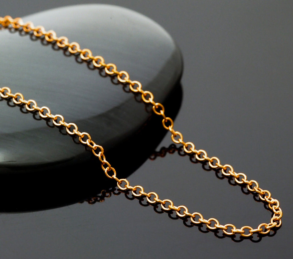 Solid Copper 1.7mm Links - Oval Cable Chain - By The Foot, Finished with Lobster Clasp or Finished with Magnetic Clasp and Safety Catch
