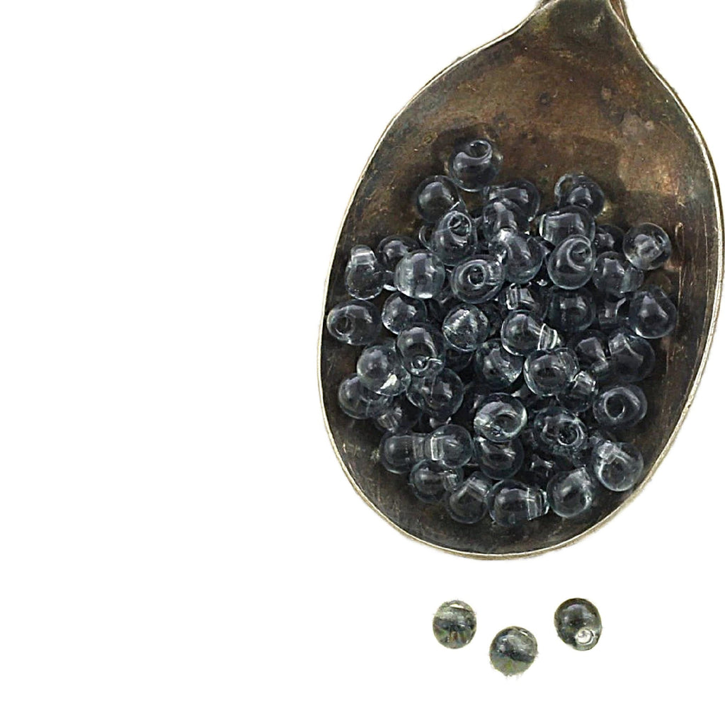 Miyuki Transparent Light Grey Miyuki Drop Glass Beads