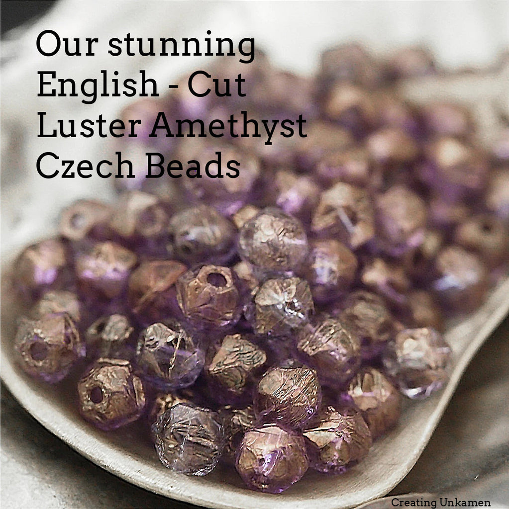 Jewelry Kit of the Month - A Little Fringe Necklace with Czech Luster English Cut Round Beads - September 2024