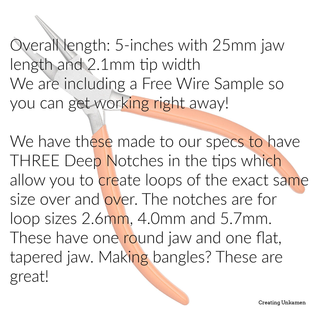 Notched Specialty Pliers - Perfect For Precise Repetitive Loops - Free Wire Sample Included - 100% Guarantee