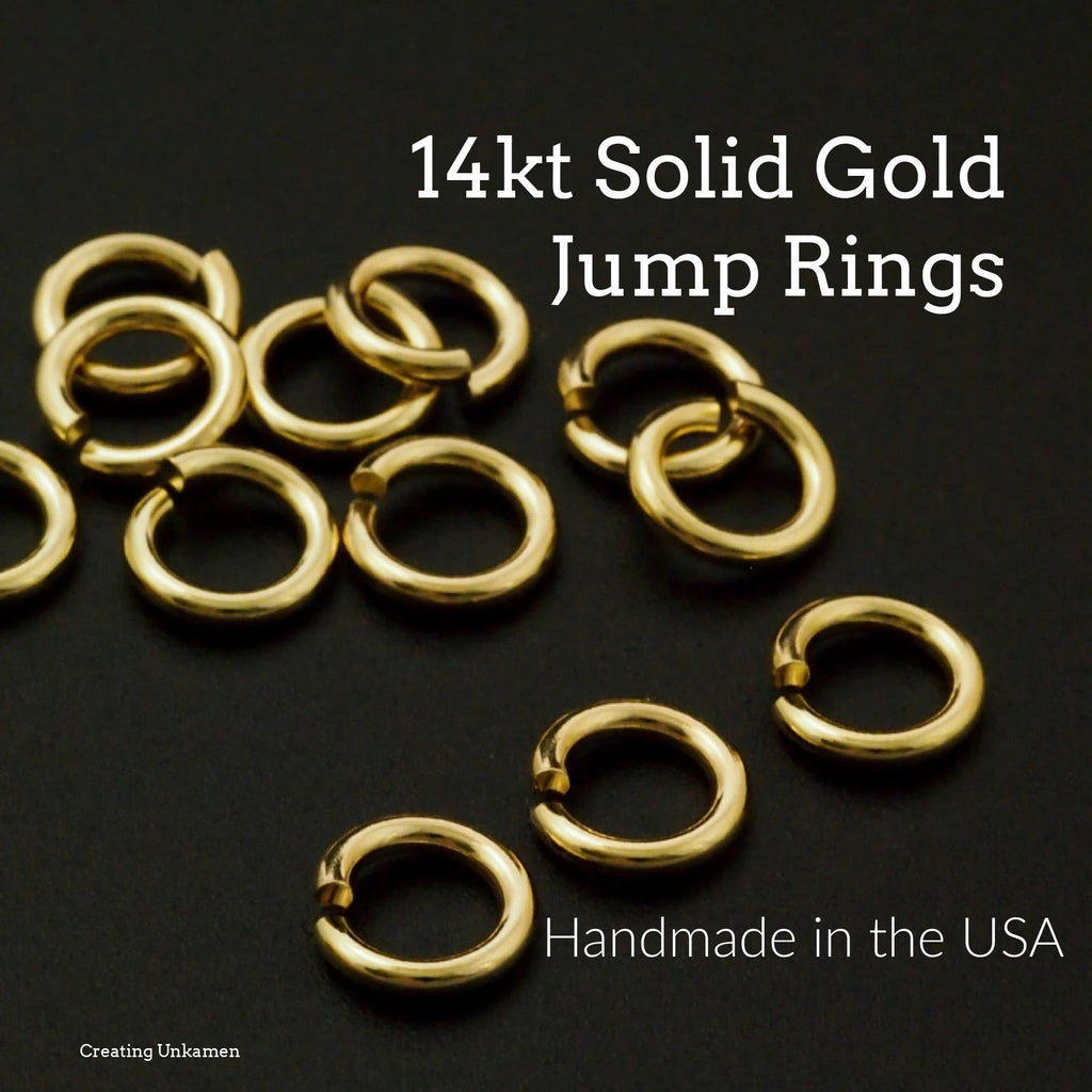 1 14kt Solid Gold Jump Ring Handmade in Your Pick Gauge and Diameter