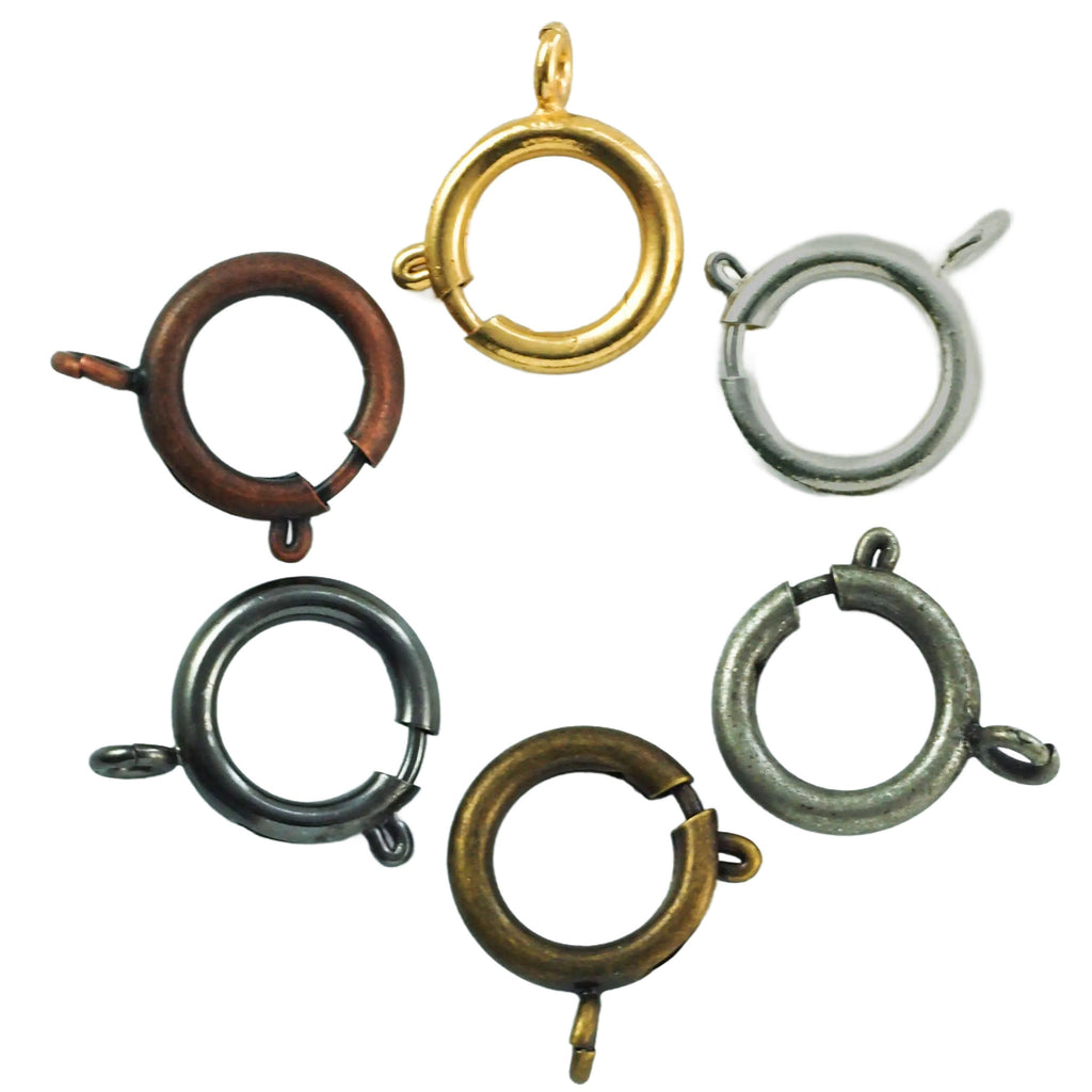 3 - 16mm Spring Clasps - Silver Plate, Gold Plate, Antique Silver, Antique Gold, Gunmetal, Antique Copper - Best Commercially Made