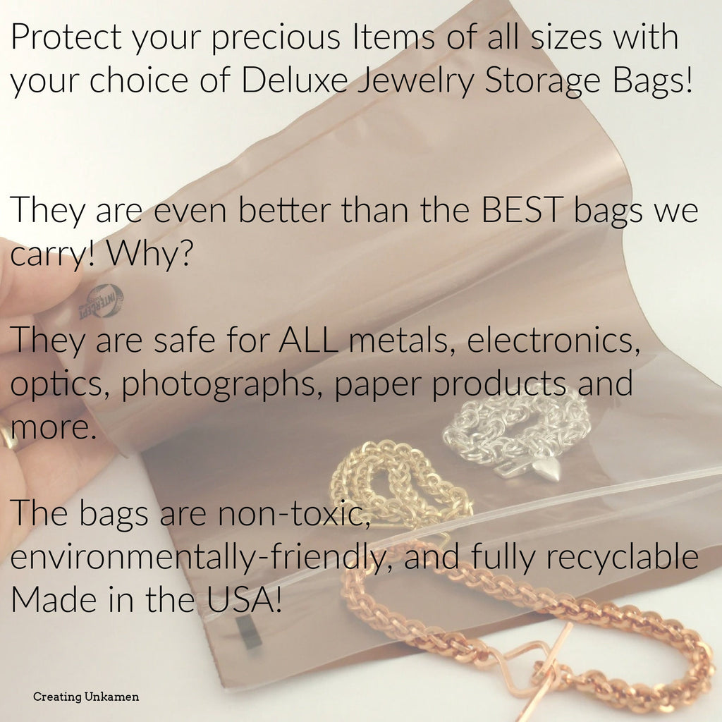 Deluxe Anti-Tarnish Bags - Color Indicator - Made in the USA - You Choose Size - Perfect for Sterling, Copper, Brass and Bronze