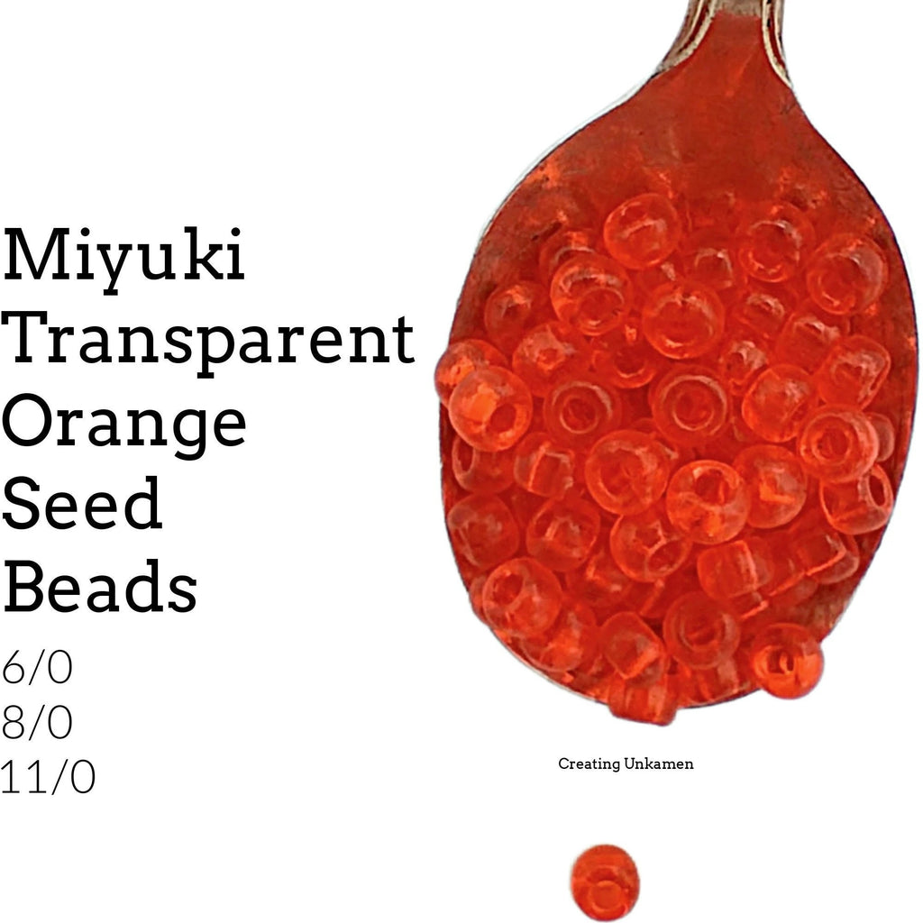 Miyuki 138 Transparent Orange 6/0, 8/0, 11/0 Glass Seed Beads 100% Guarantee