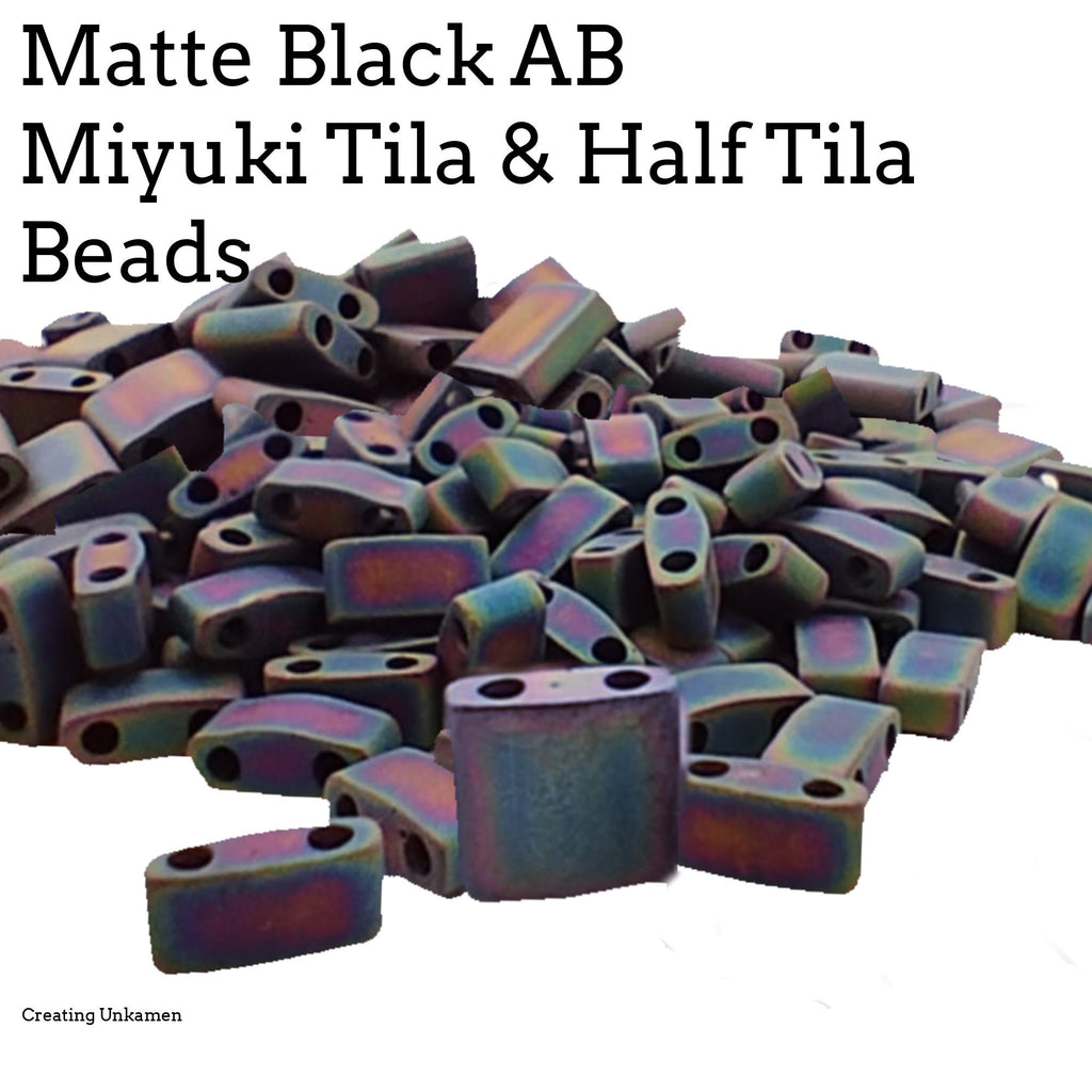 Miyuki 401FR Matte Black AB Miyuki Tila and Half Tila Beads 100% Guarantee