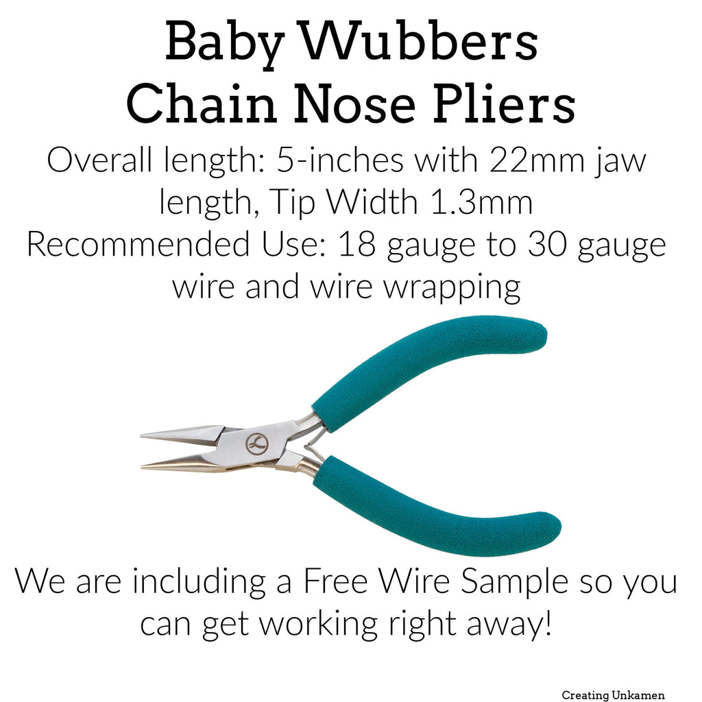 Baby Wubbers - Flat Nose Pliers - 4.5mm Tips - 1136 - Free Jump Ring Sample