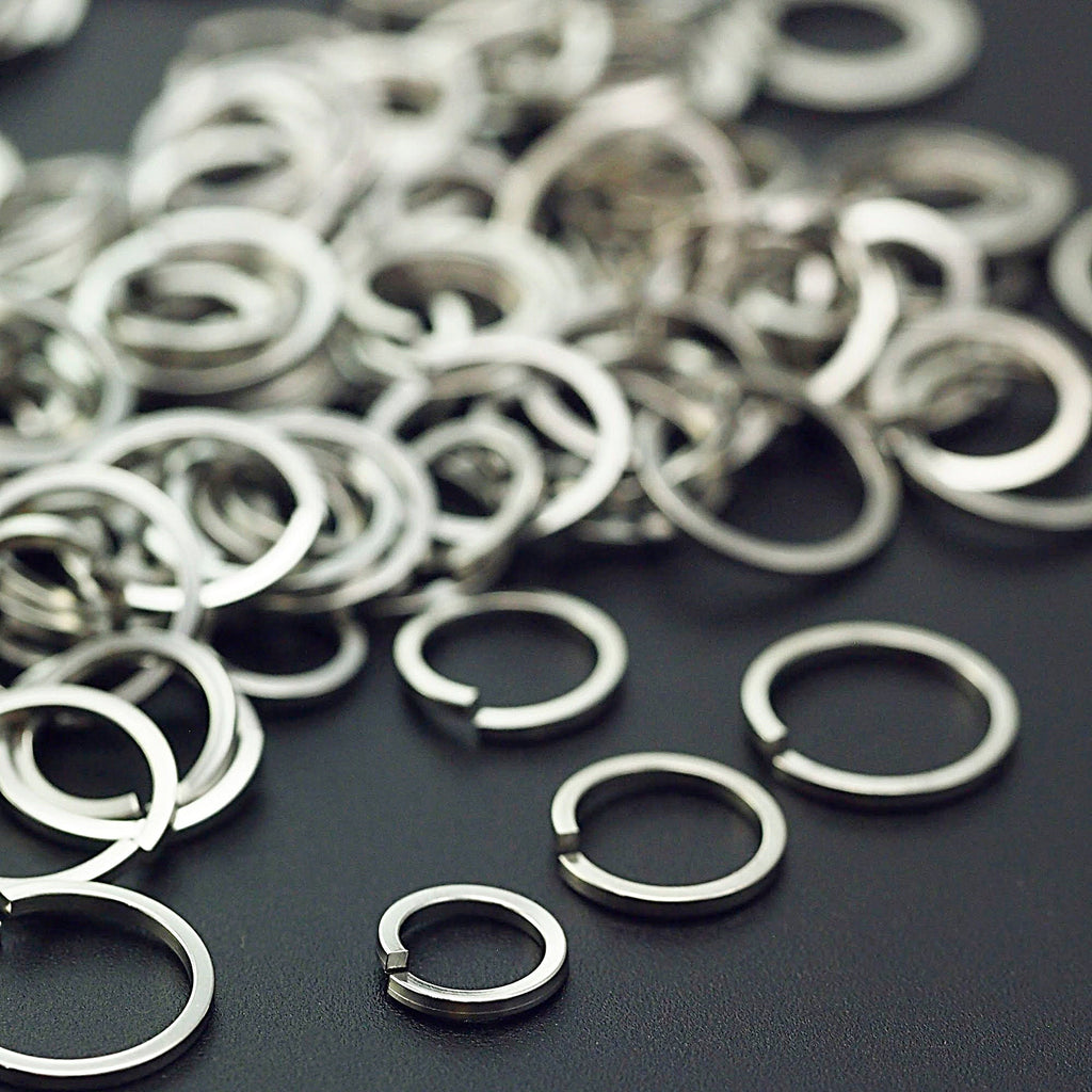 50 Square Stainless Steel Jump Rings - 4 Sizes - Best Commercially Made - 100% Guarantee