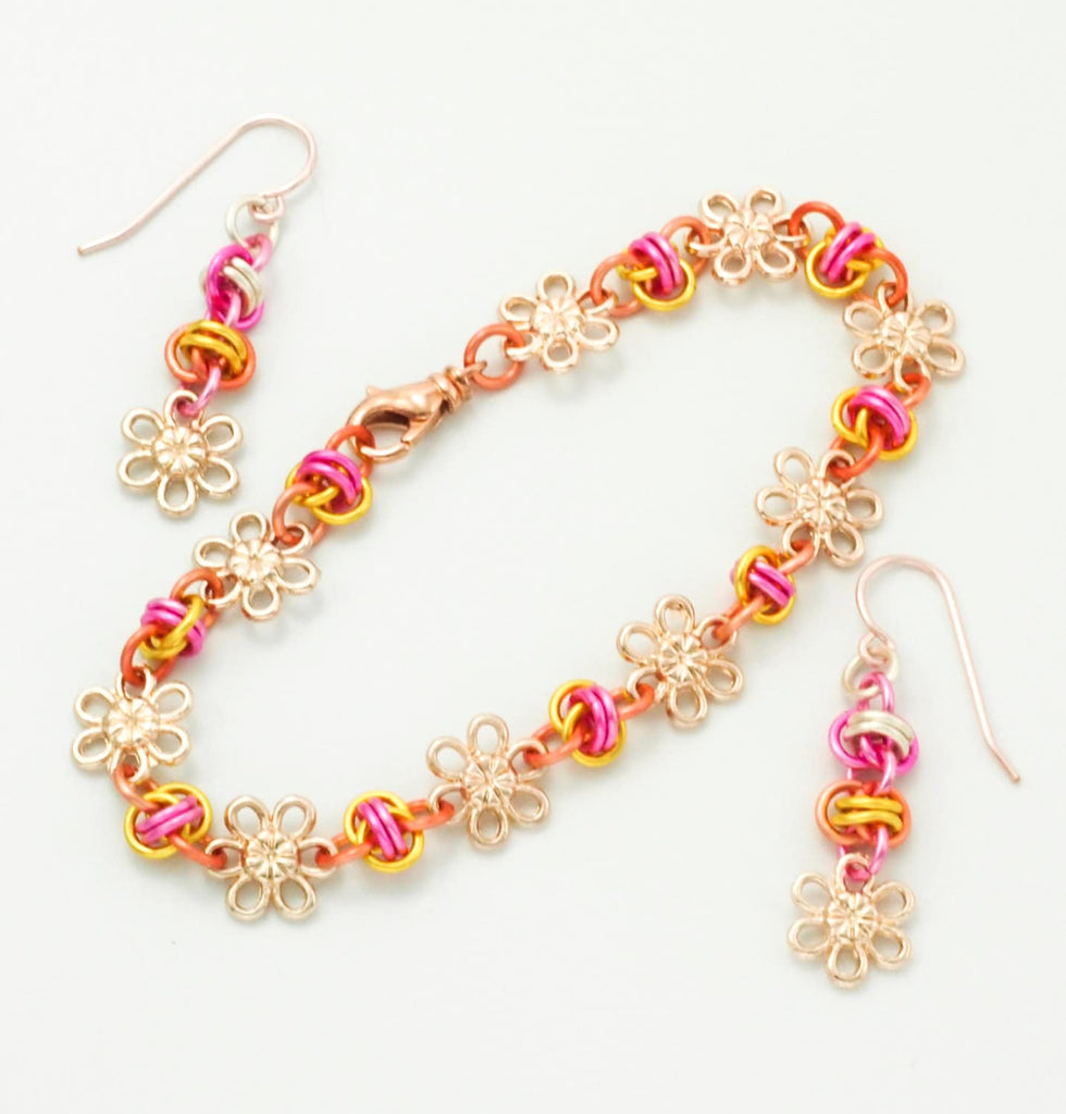 Linked Fates and Flowers Bracelet and Earring Tutorial - Expert PDF