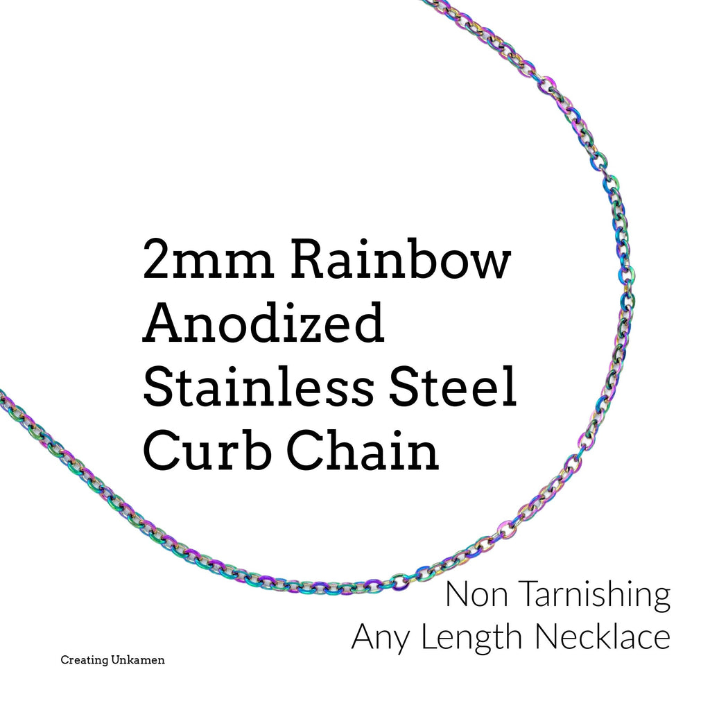 2mm Rainbow Anodized Stainless Steel Cable Chain Chain