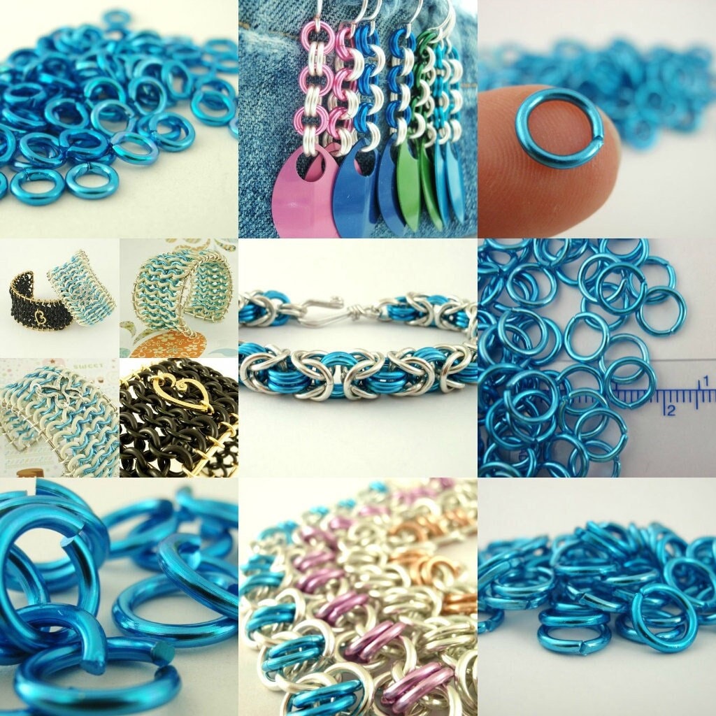 100 Aluminum Jump Rings 12 gauge 12mm OD Economical - in 14 Colors