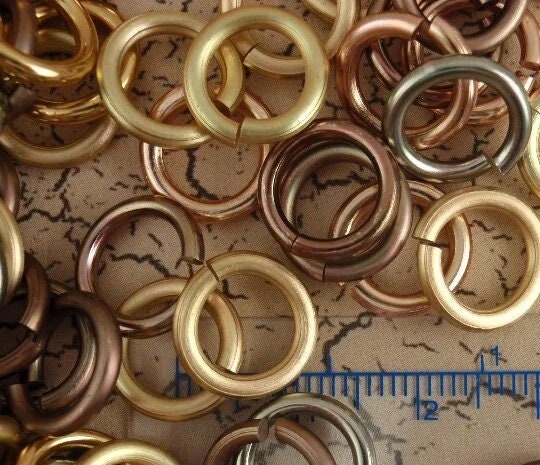 Jump Rings 100 - 12 gauge 12mm OD Metallic and More Aluminum Mix - Economical Crafting and Creating