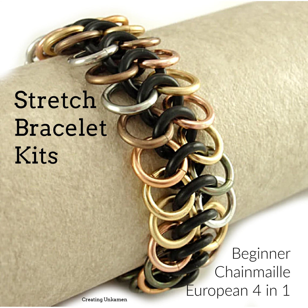 Stretch Bracelet Kits - European 4 in 1 Custom Chainmaille - Fun and Easy