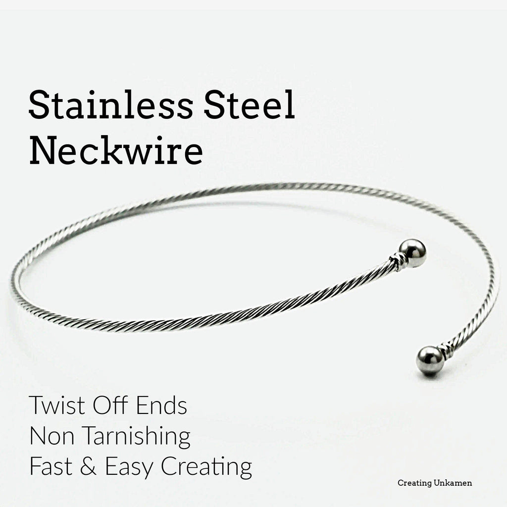 1 Stainless Steel Neckwire with Twist Off Ends - 16" or 18" Necklace