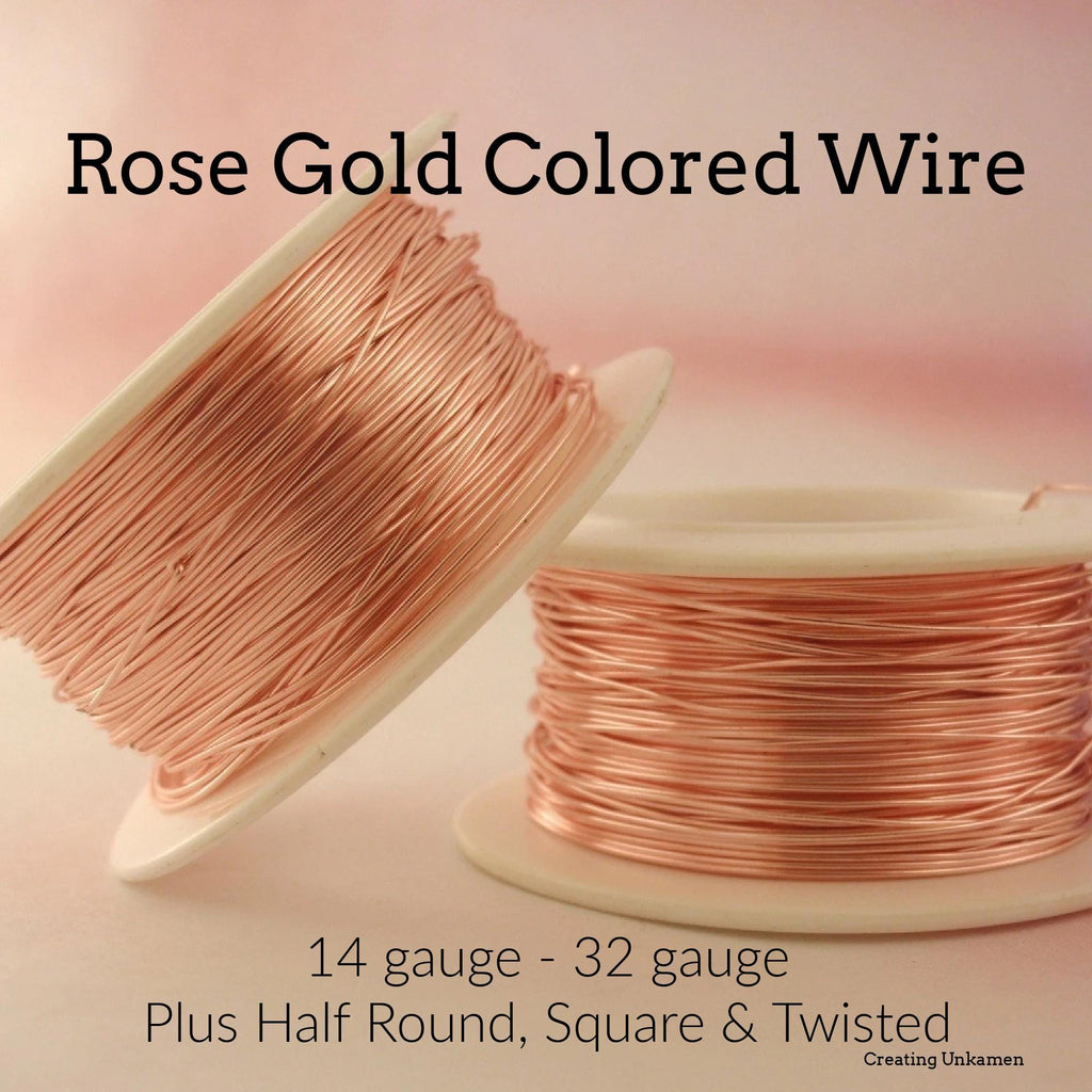 Rose Gold Colored Wire - Enameled Coated Copper - 100% Guarantee - You Pick the Gauge 14, 16, 18, 20, 21, 22, 24, 26, 28, 30, 32