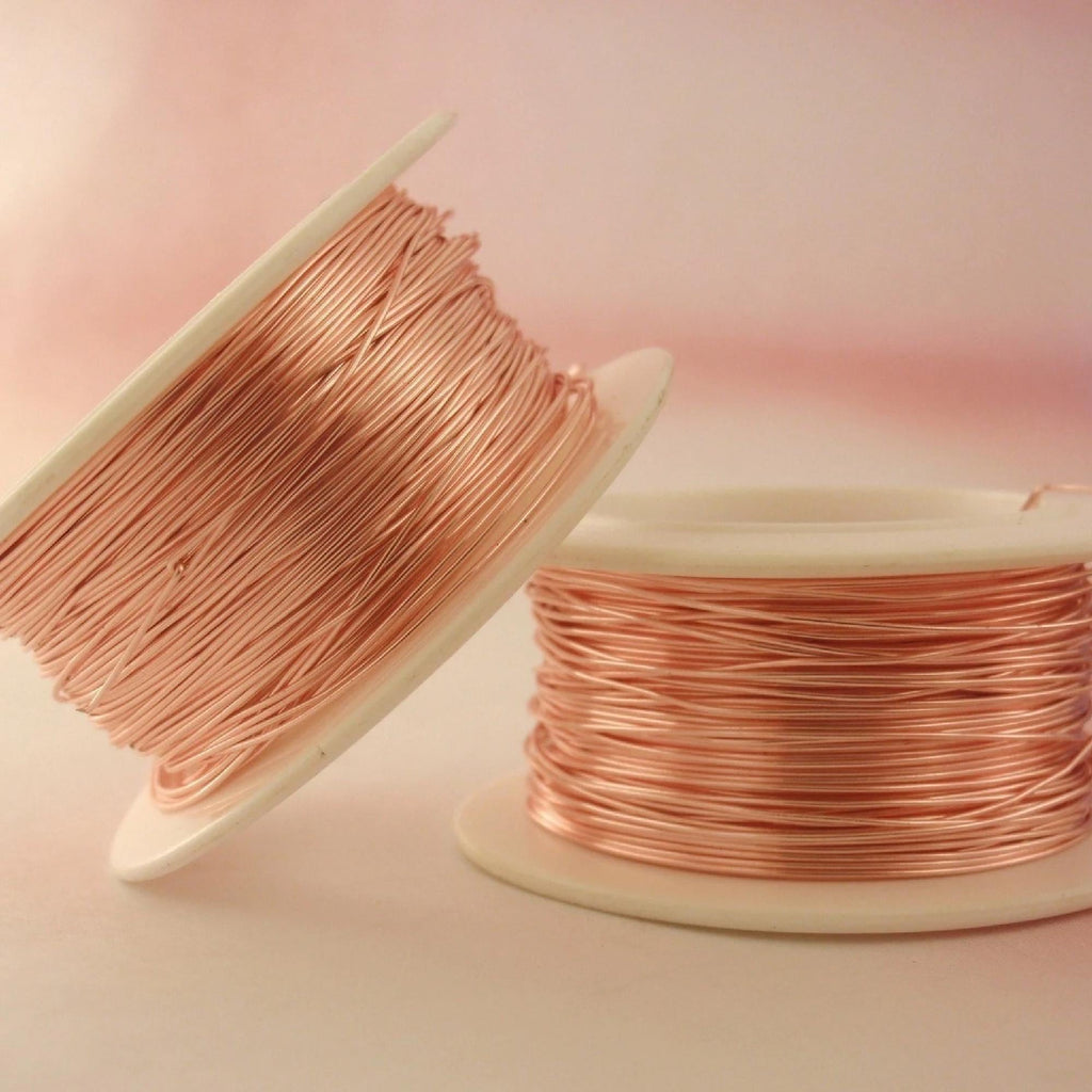Rose Gold Colored Wire - Enameled Coated Copper - 100% Guarantee - You Pick the Gauge 14, 16, 18, 20, 21, 22, 24, 26, 28, 30, 32