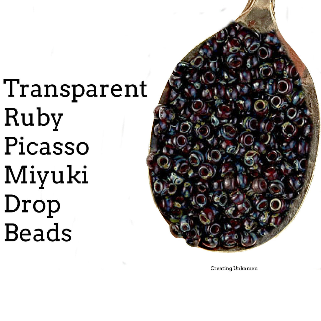 Miyuki 4504 Transparent Ruby Picasso 6/0, 8/0, 11/0 Seed Beads - 100% Guarantee