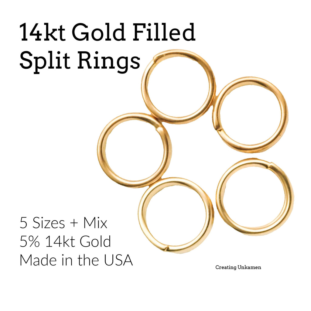 5 - 14kt Gold Filled Split Rings in 4mm 5mm 6mm 7mm - 100% Guarantee