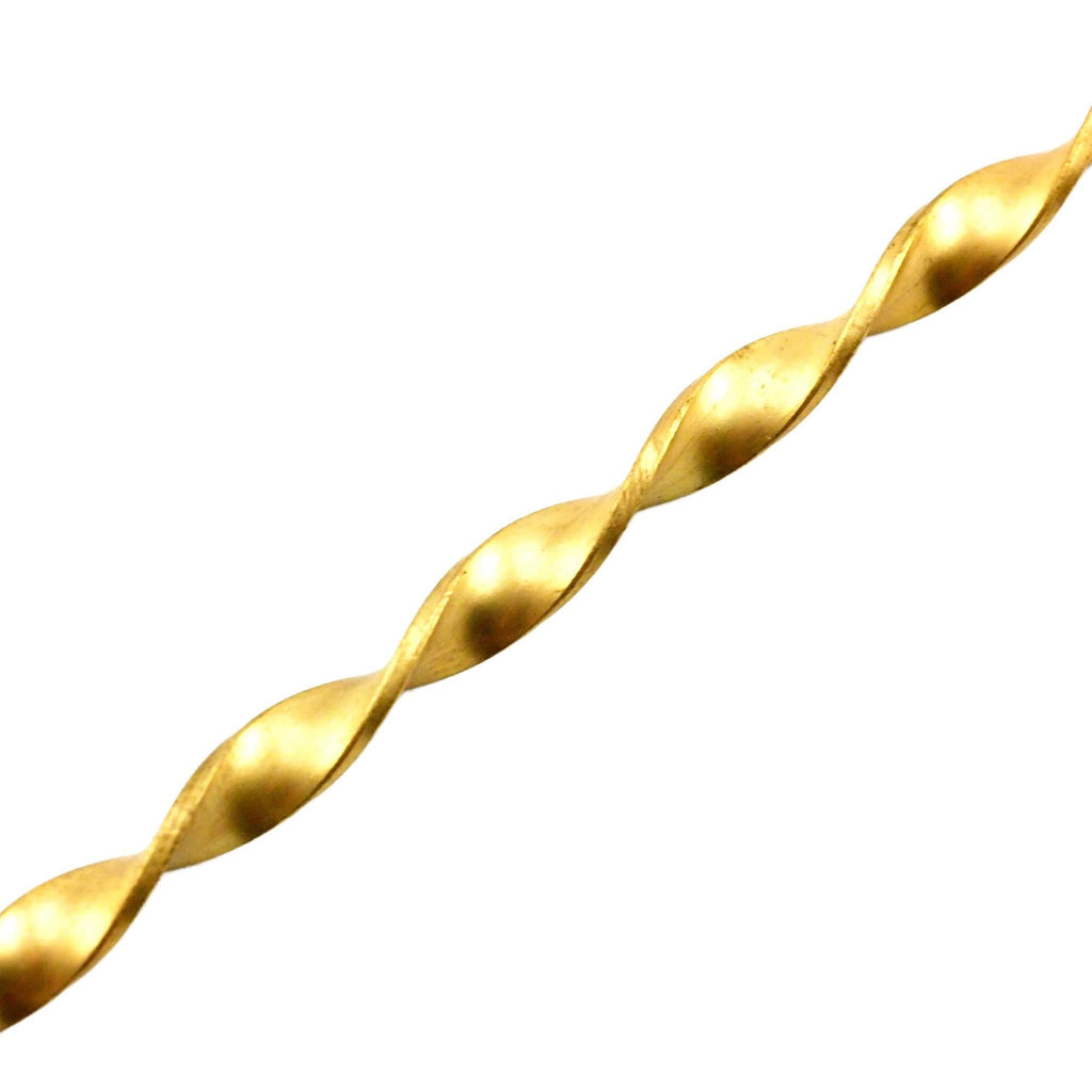 Wire Rich Low Brass Twisted Flat 4mm - By the Foot - Made in the USA