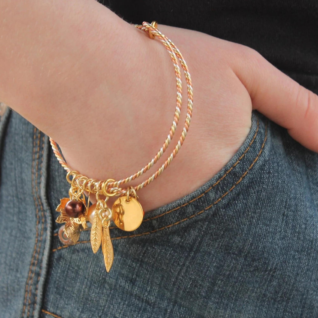 Bangle Bracelet Kit - Beginner Twisted and Charmed Autumn Jewelry
