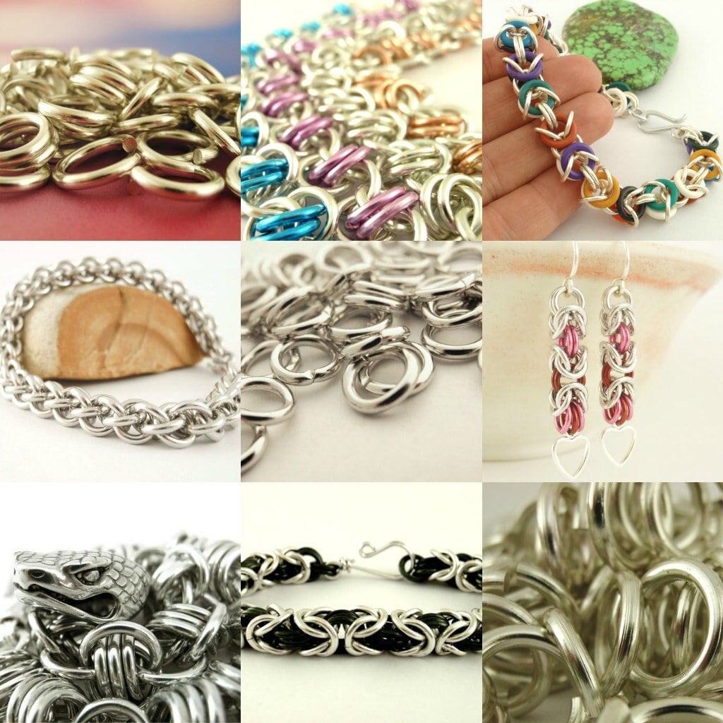 100 Aluminum Jump Rings 12 gauge 12mm OD Economical - in 14 Colors